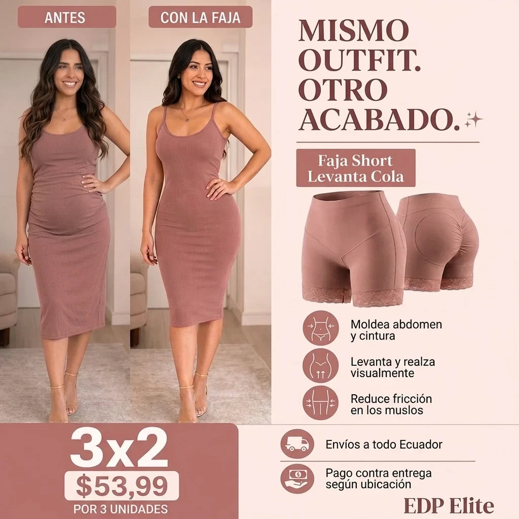 short Levantacola con faja + Envío Gratis